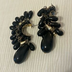 Vintage Black and Gold Earrings